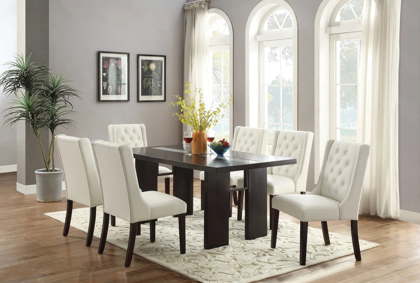 white dining set