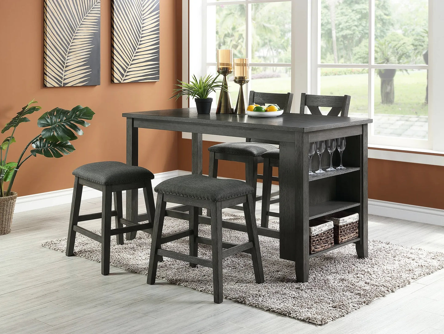 grey bar counter set