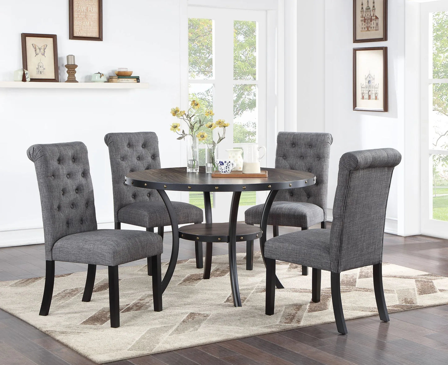 charcoal dining set