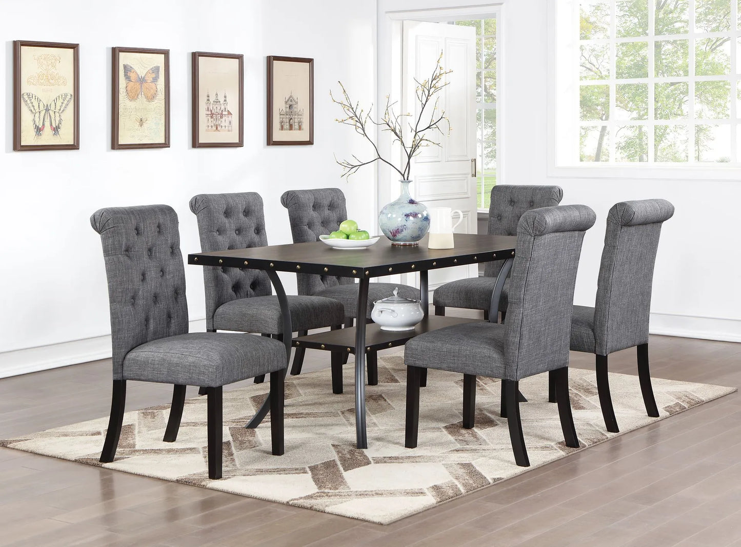 charcoal dining set