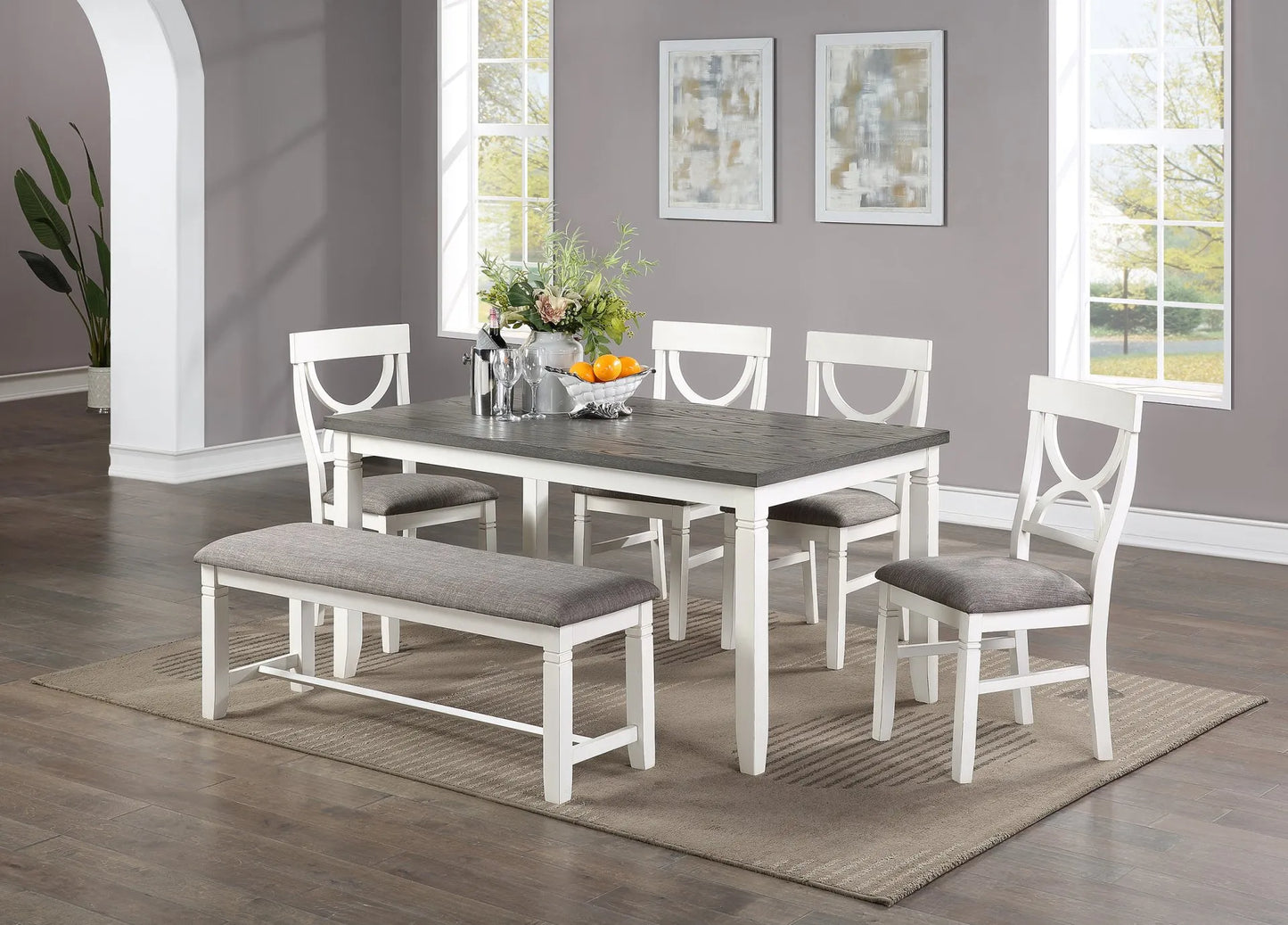 white dining set