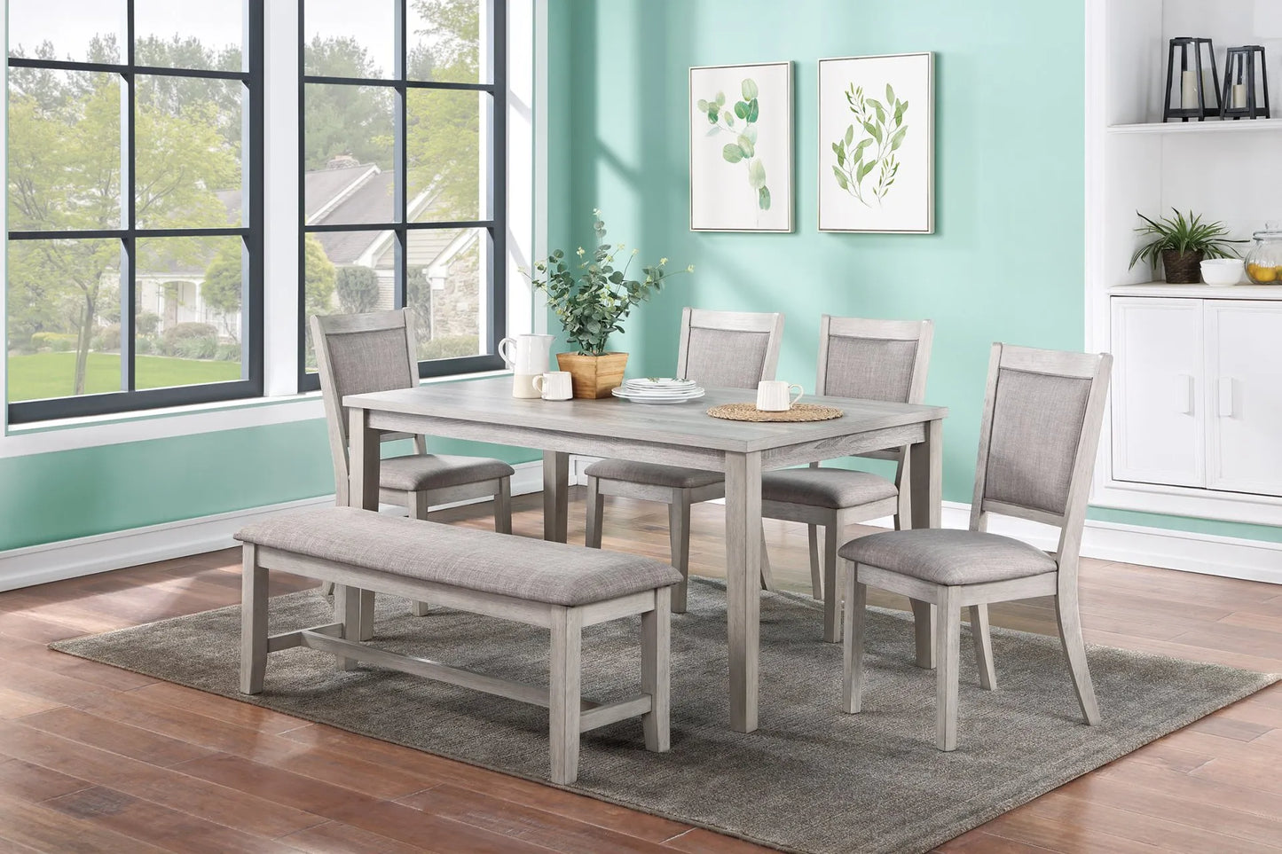 light grey dining set