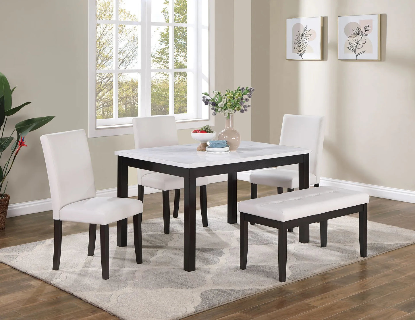 white dining set