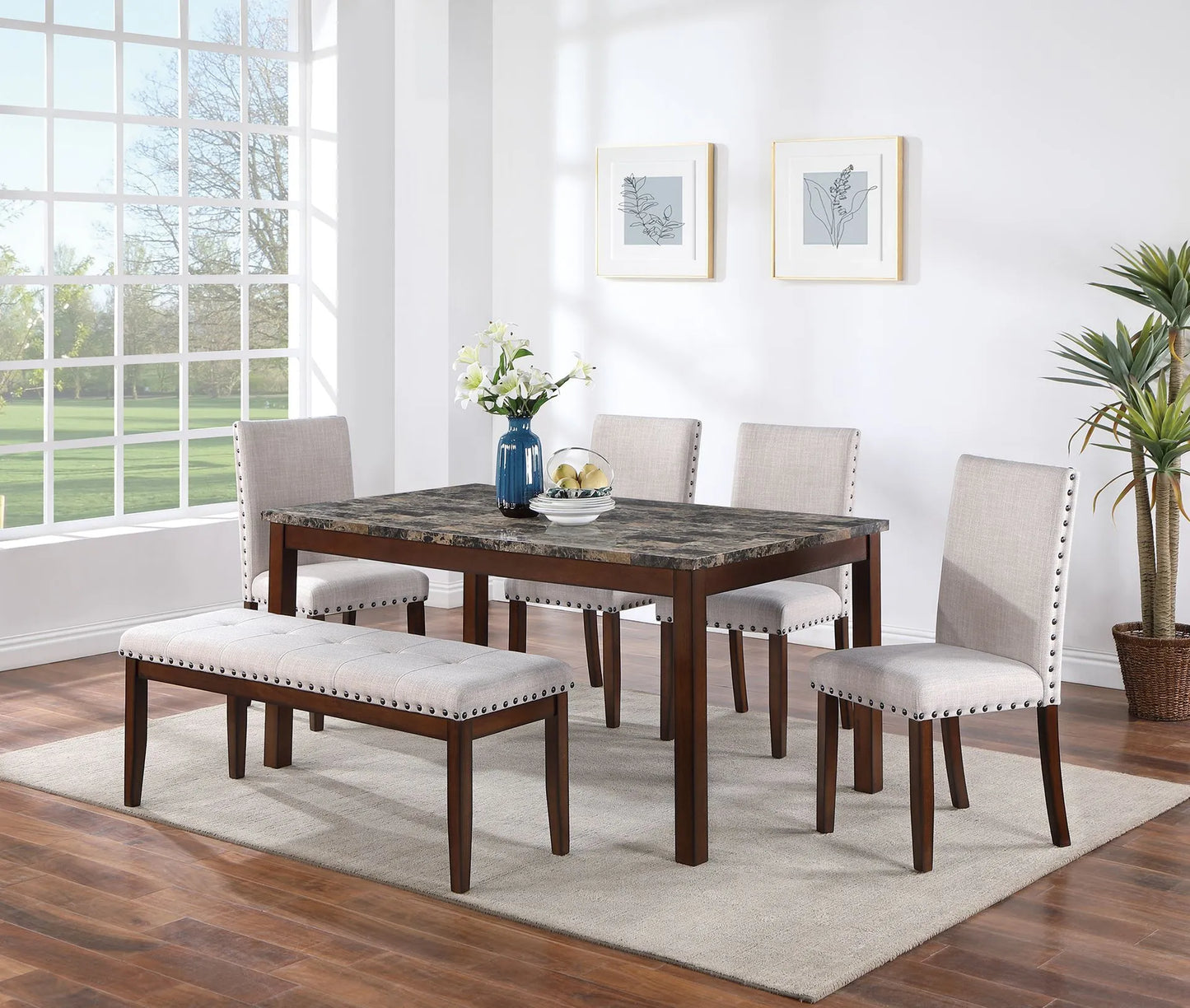 beige dining set
