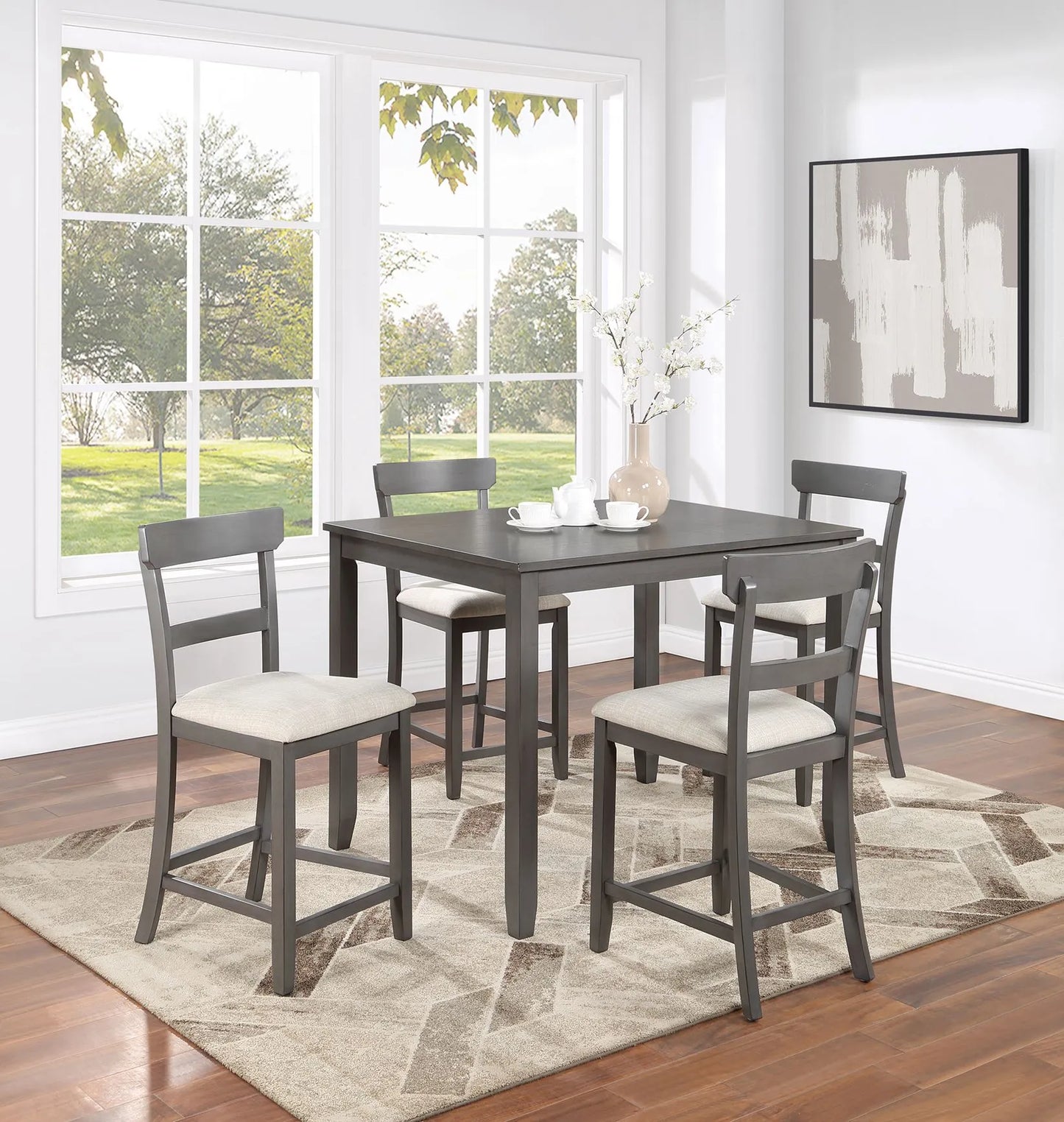 grey bar counter set