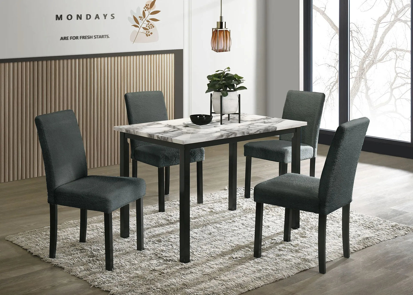 charcoal dining set