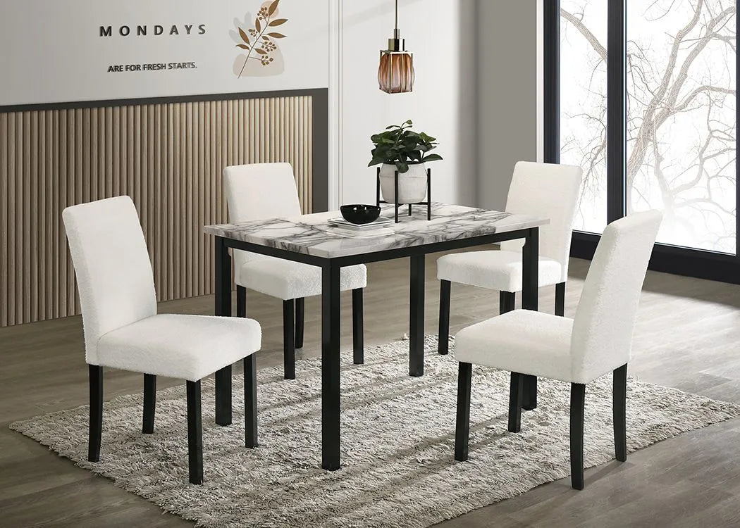 white dining set