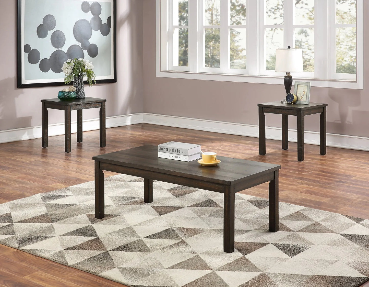 wood coffee table set