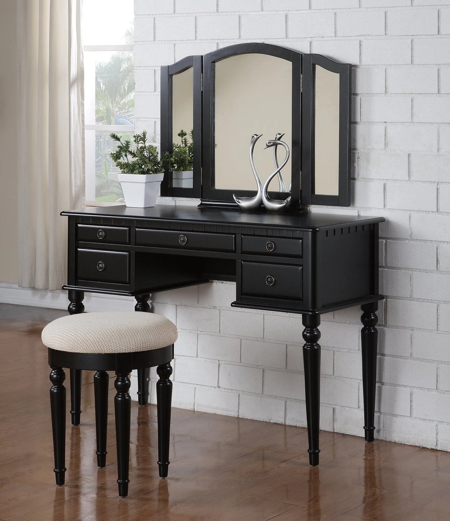 black vanity set