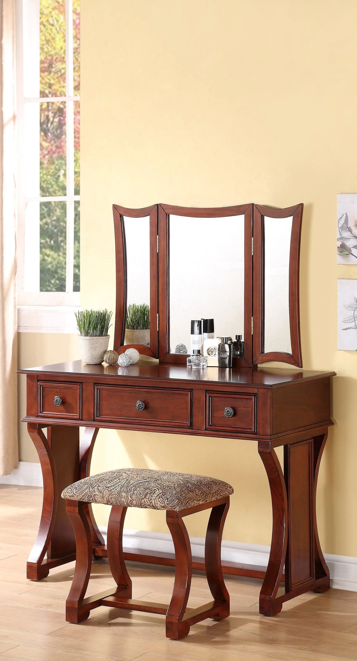 cherry vanity set