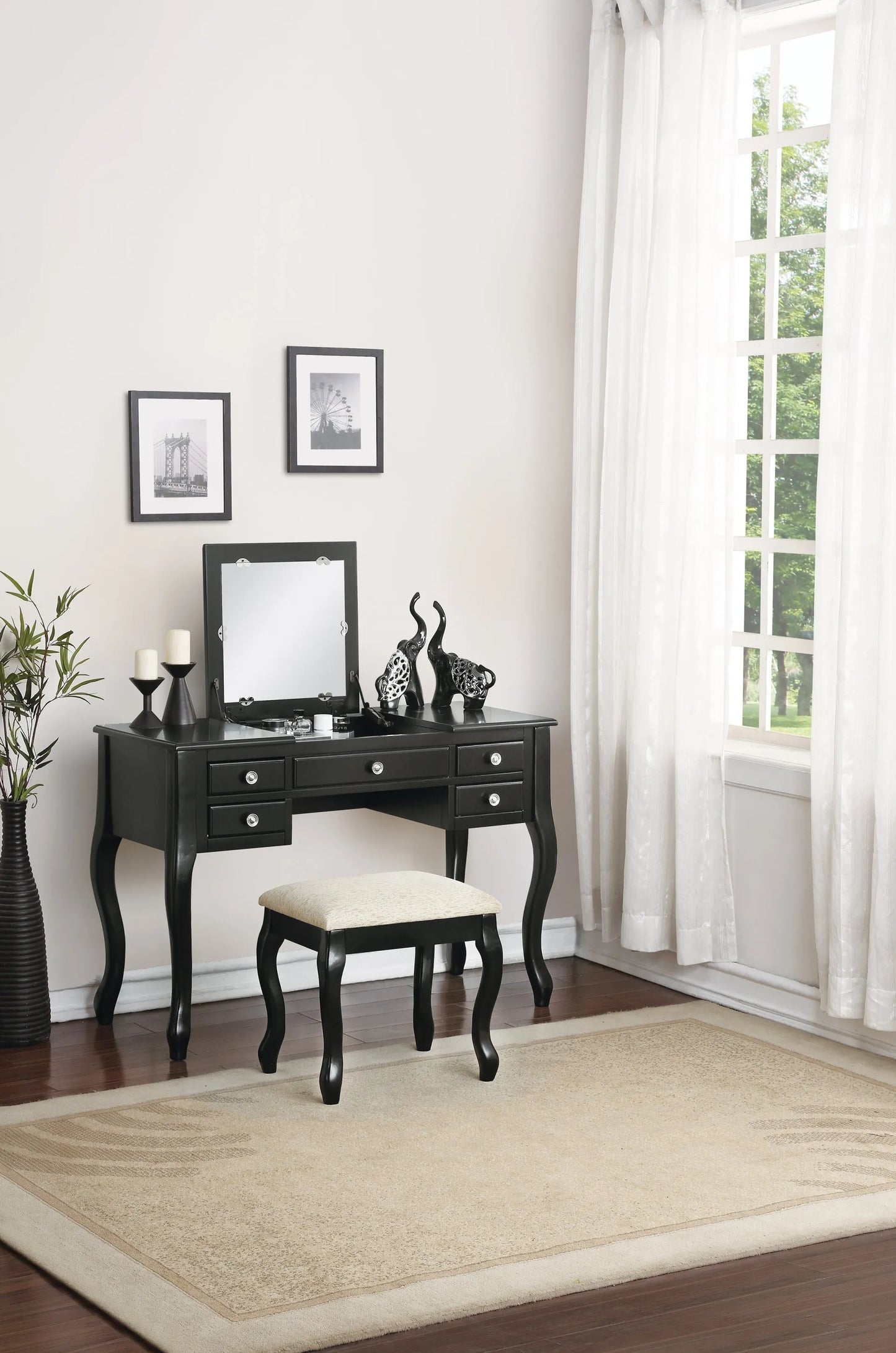 black vanity set