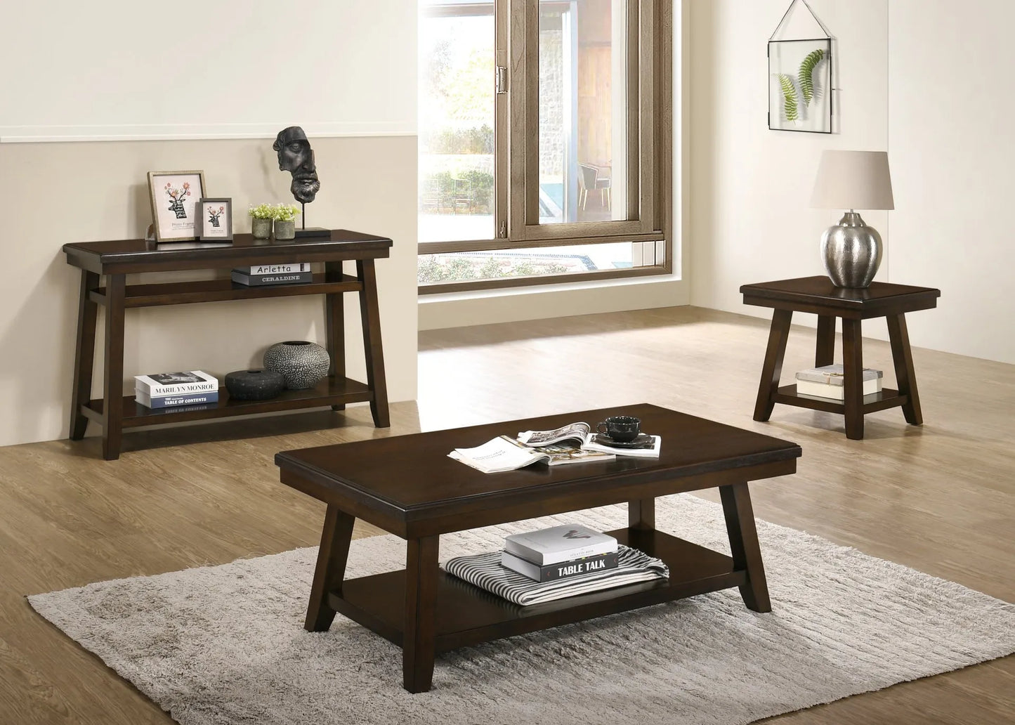 dark Espresso wood coffee table set