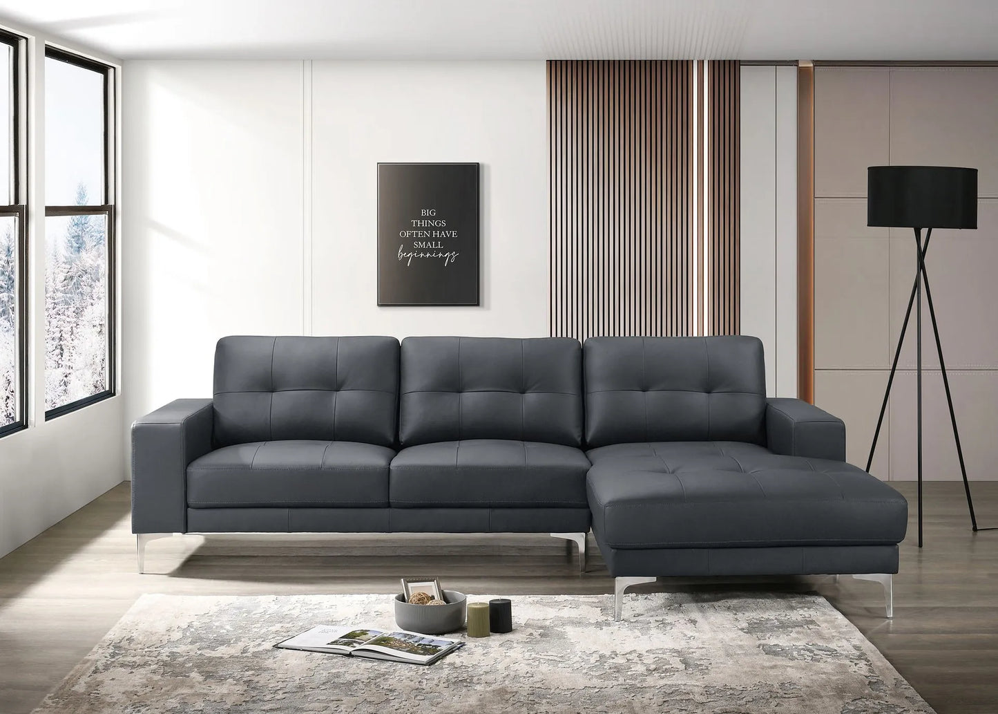 black fabric sofa sectional
