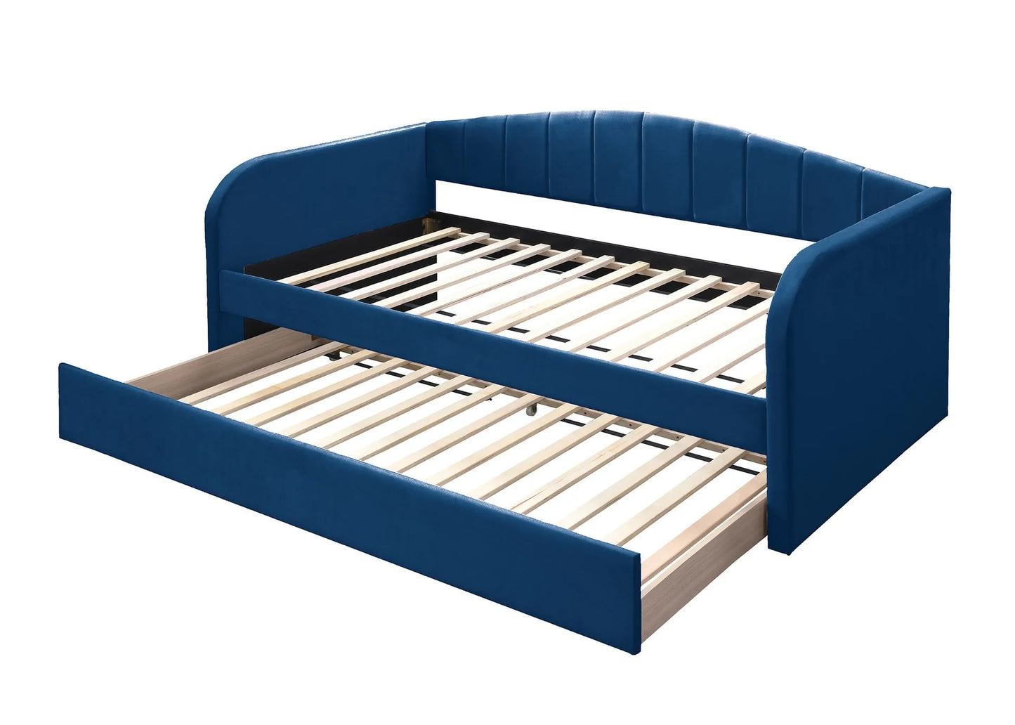blue trundle day bed