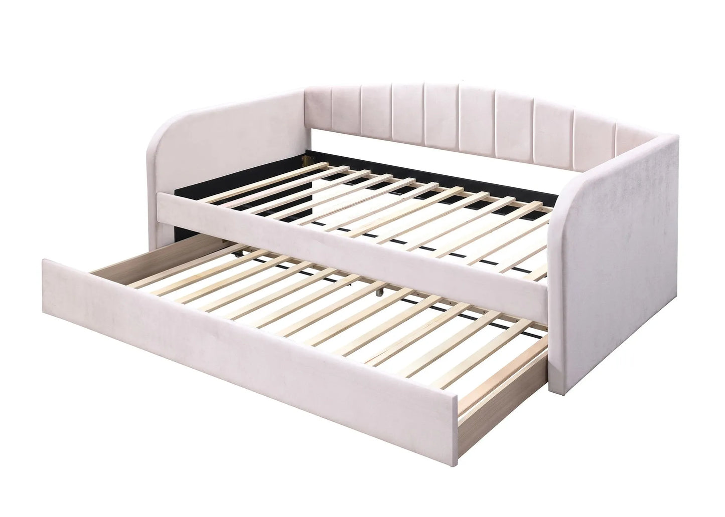pink trundle day bed