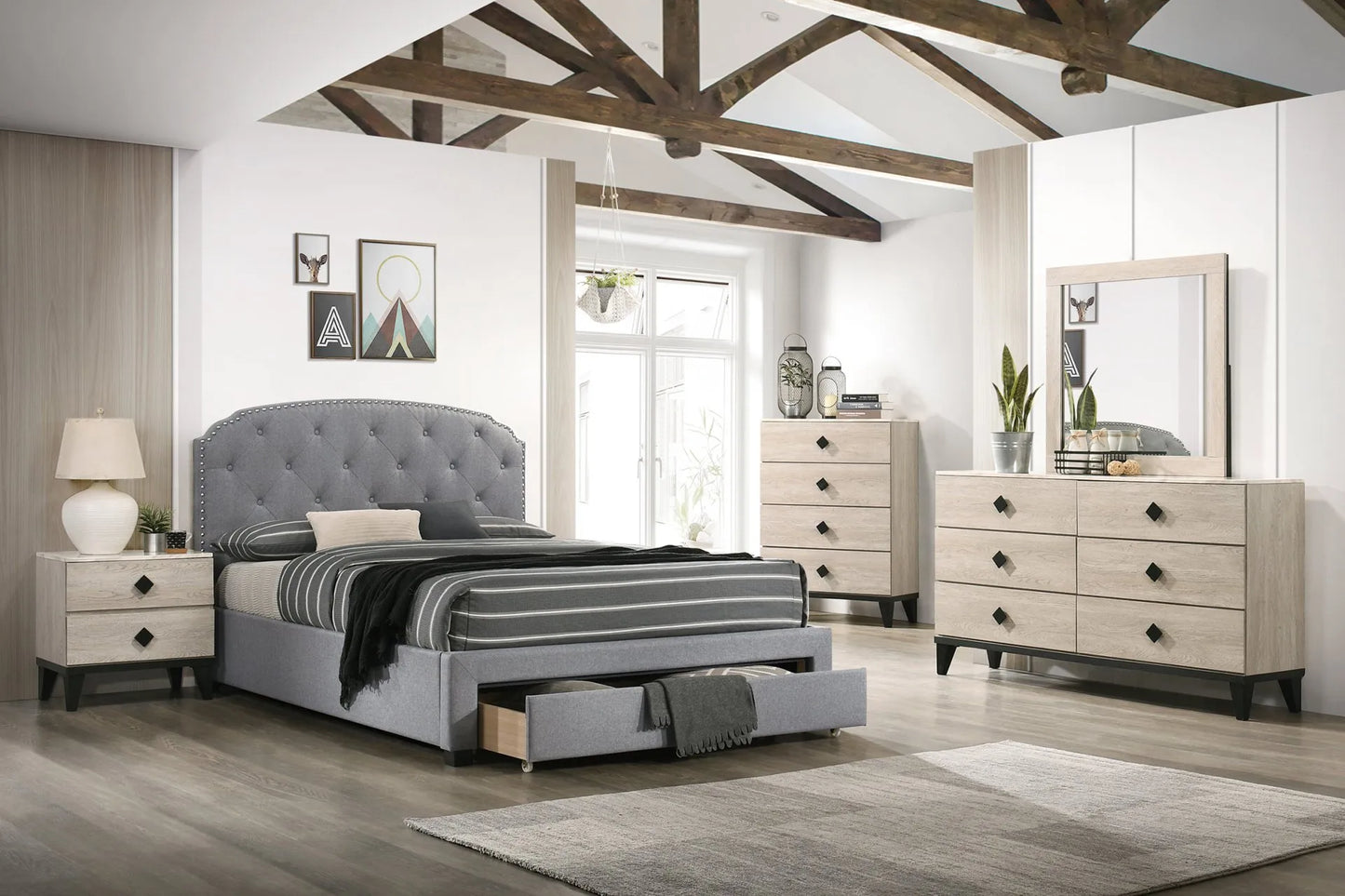 light grey bedroom set