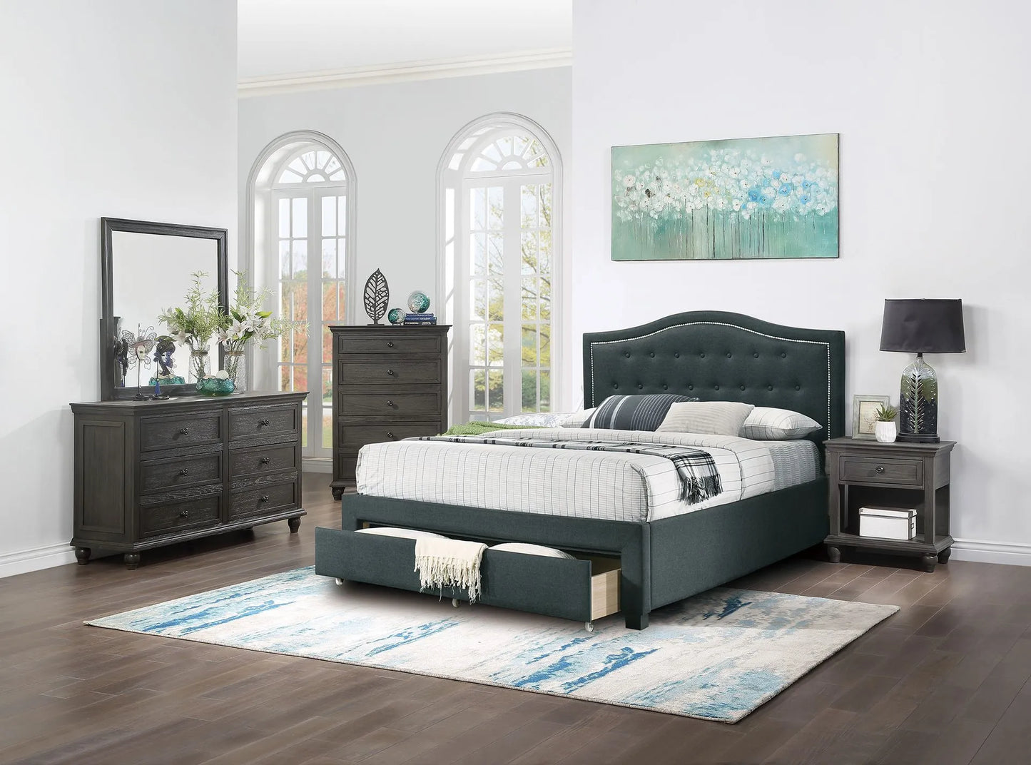 dark grey bedroom set