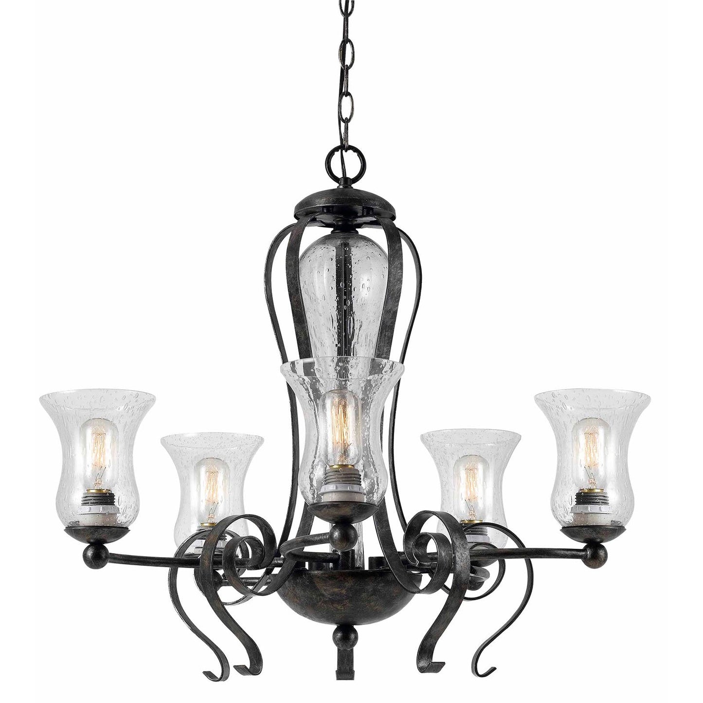 black chandeliers
