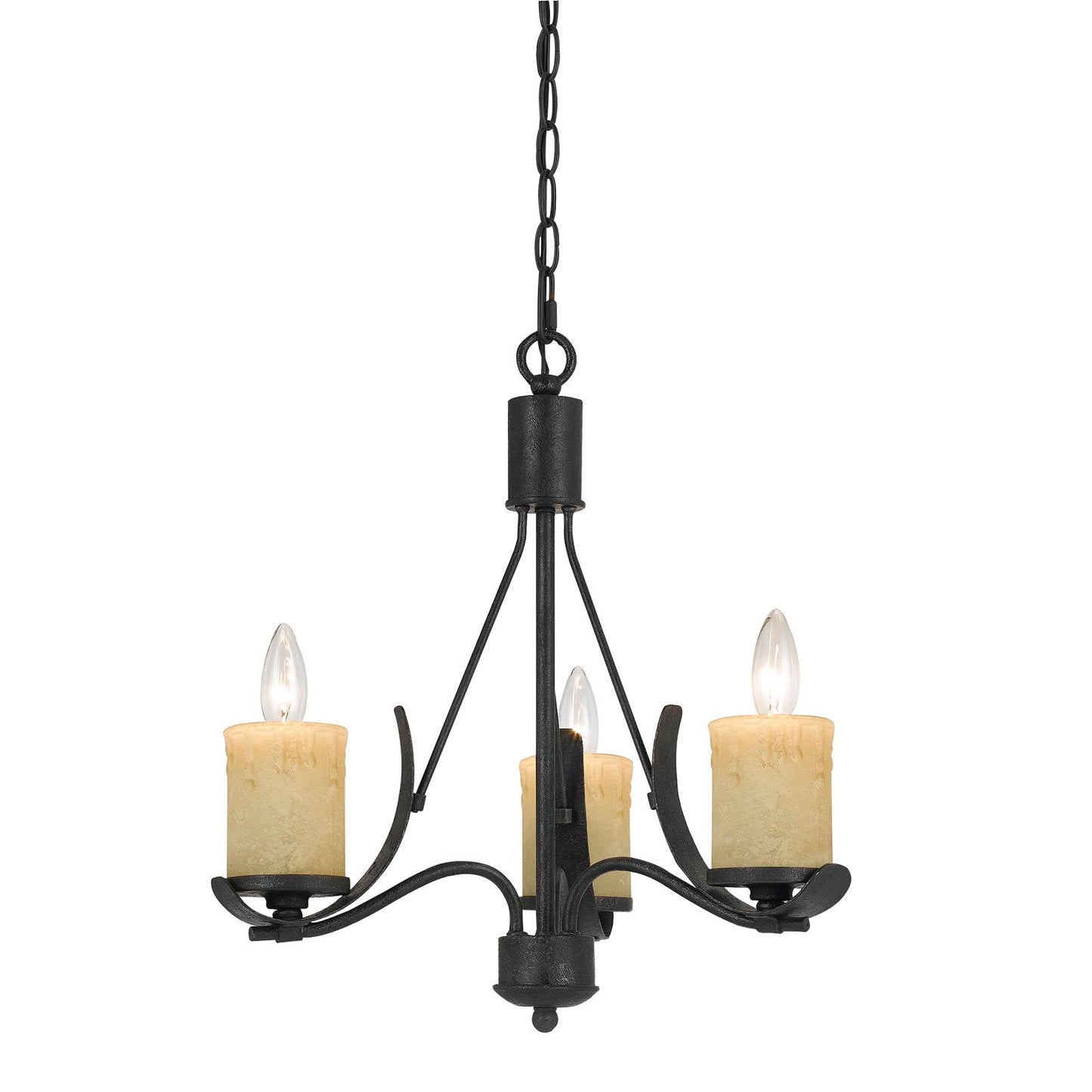 black chandeliers