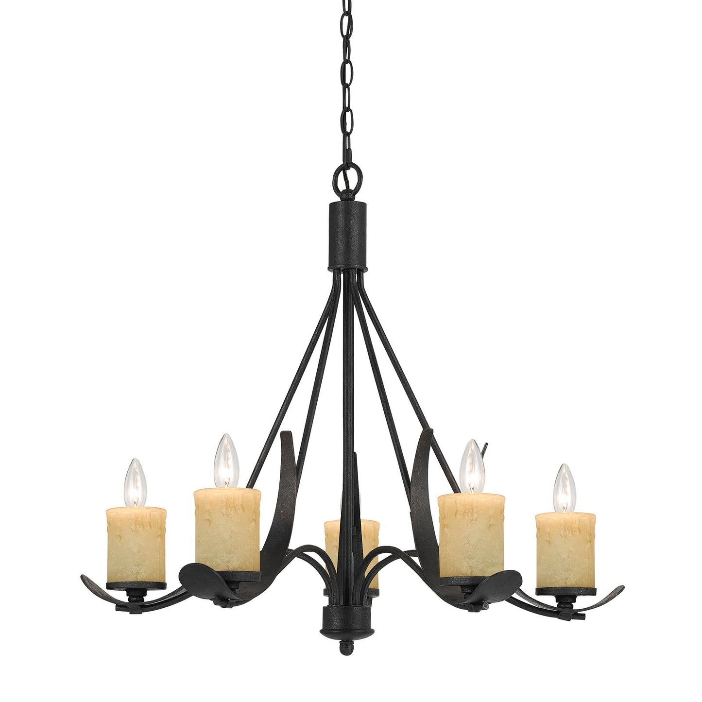 black chandeliers