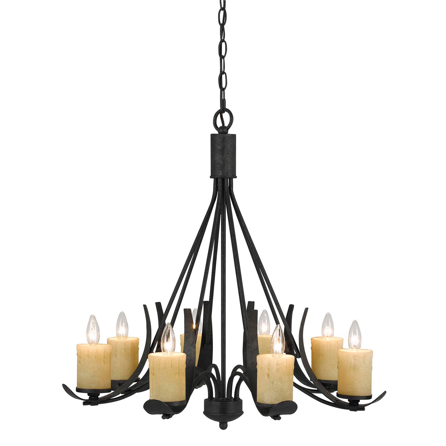 black chandeliers