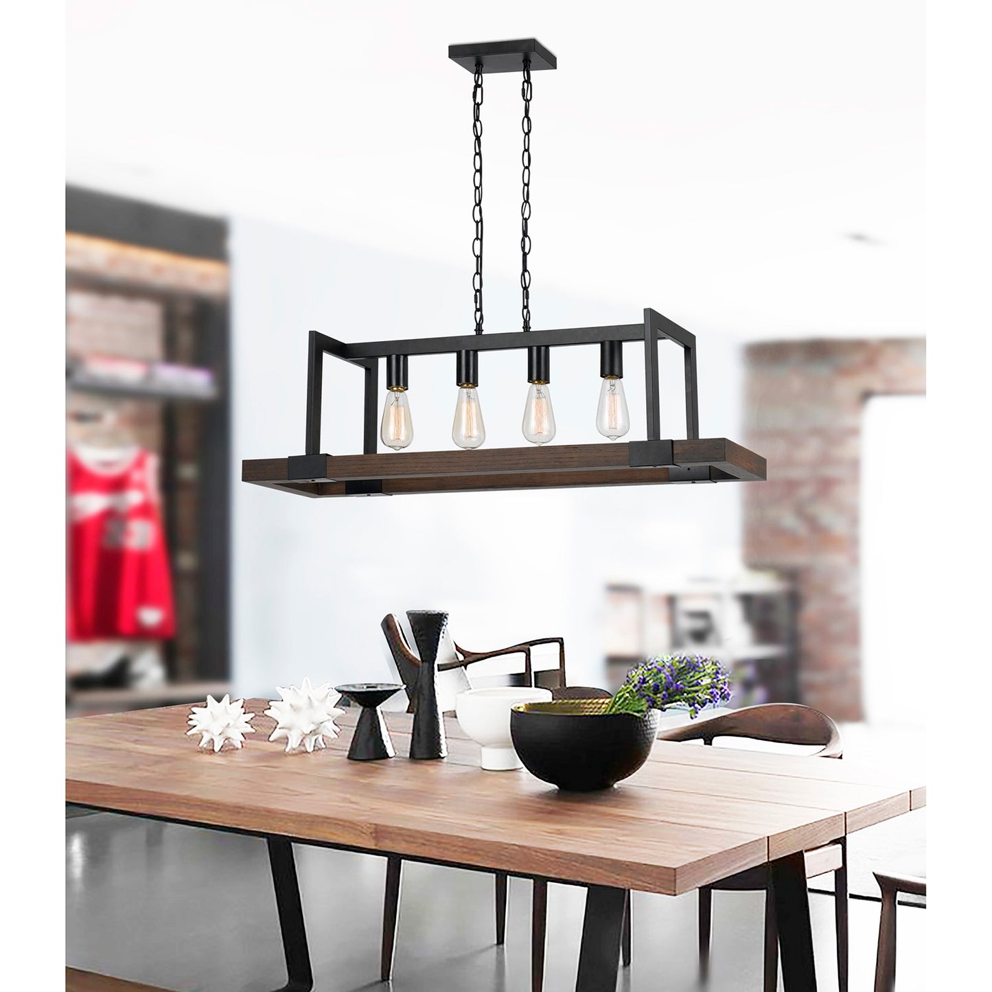 black chandeliers