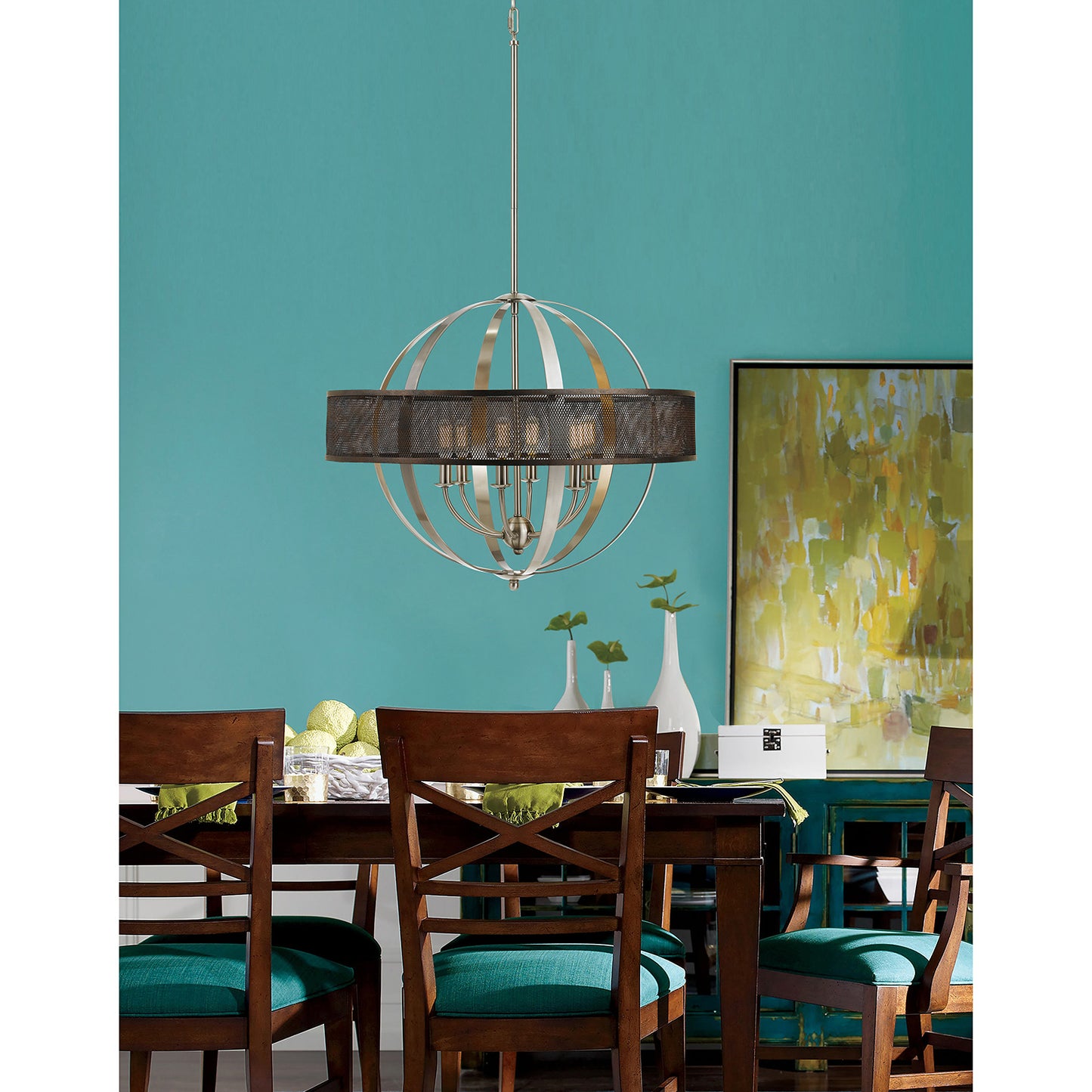 silver chandeliers