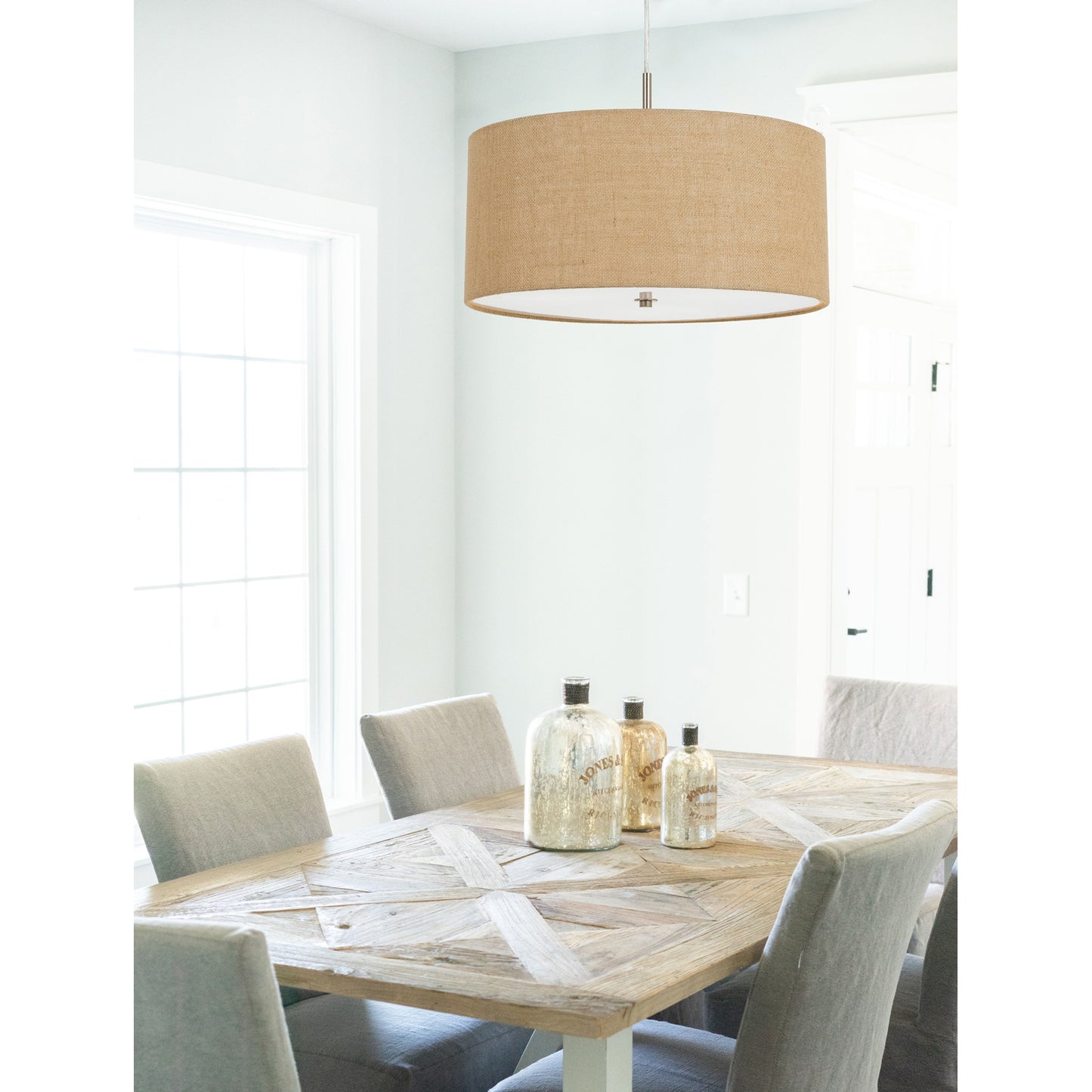 burlap pendant