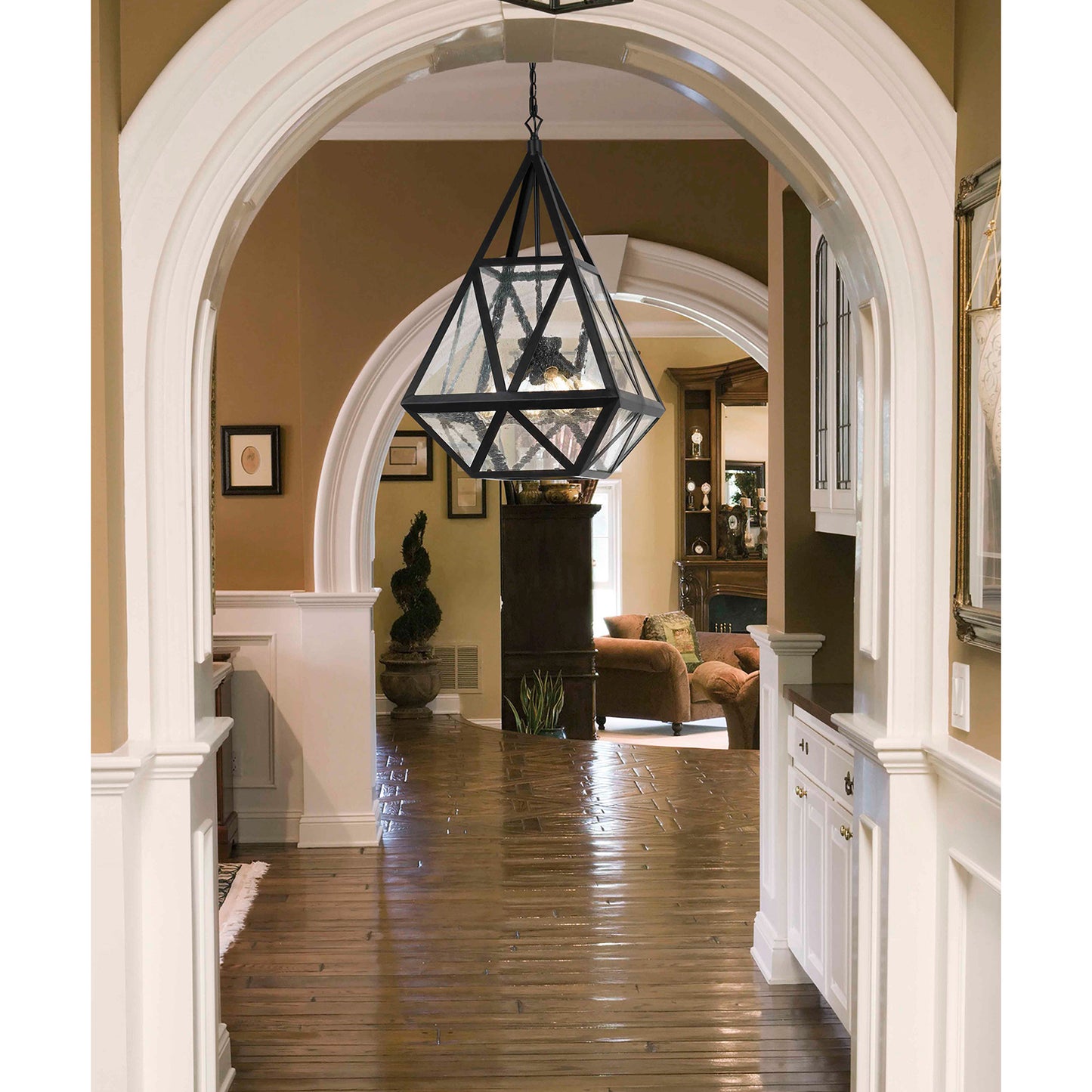 black chandeliers