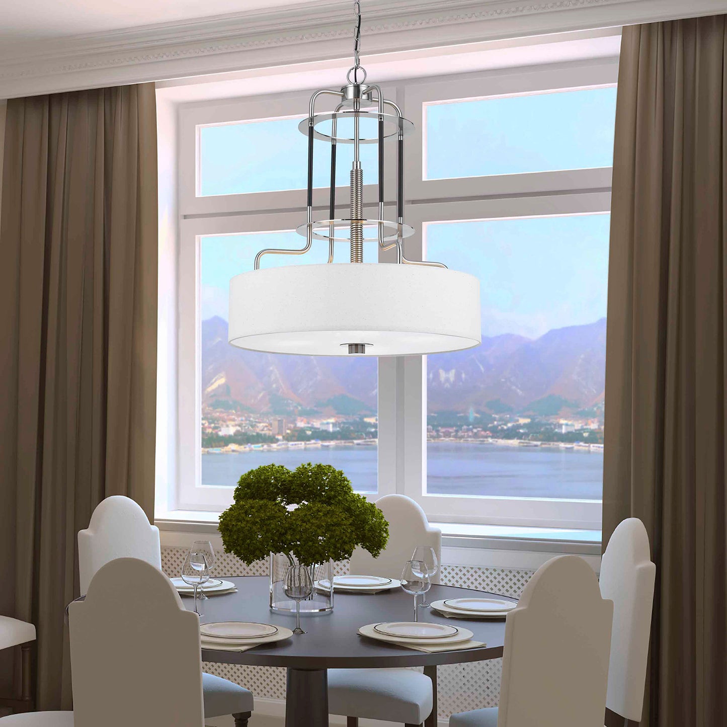 silver chandeliers