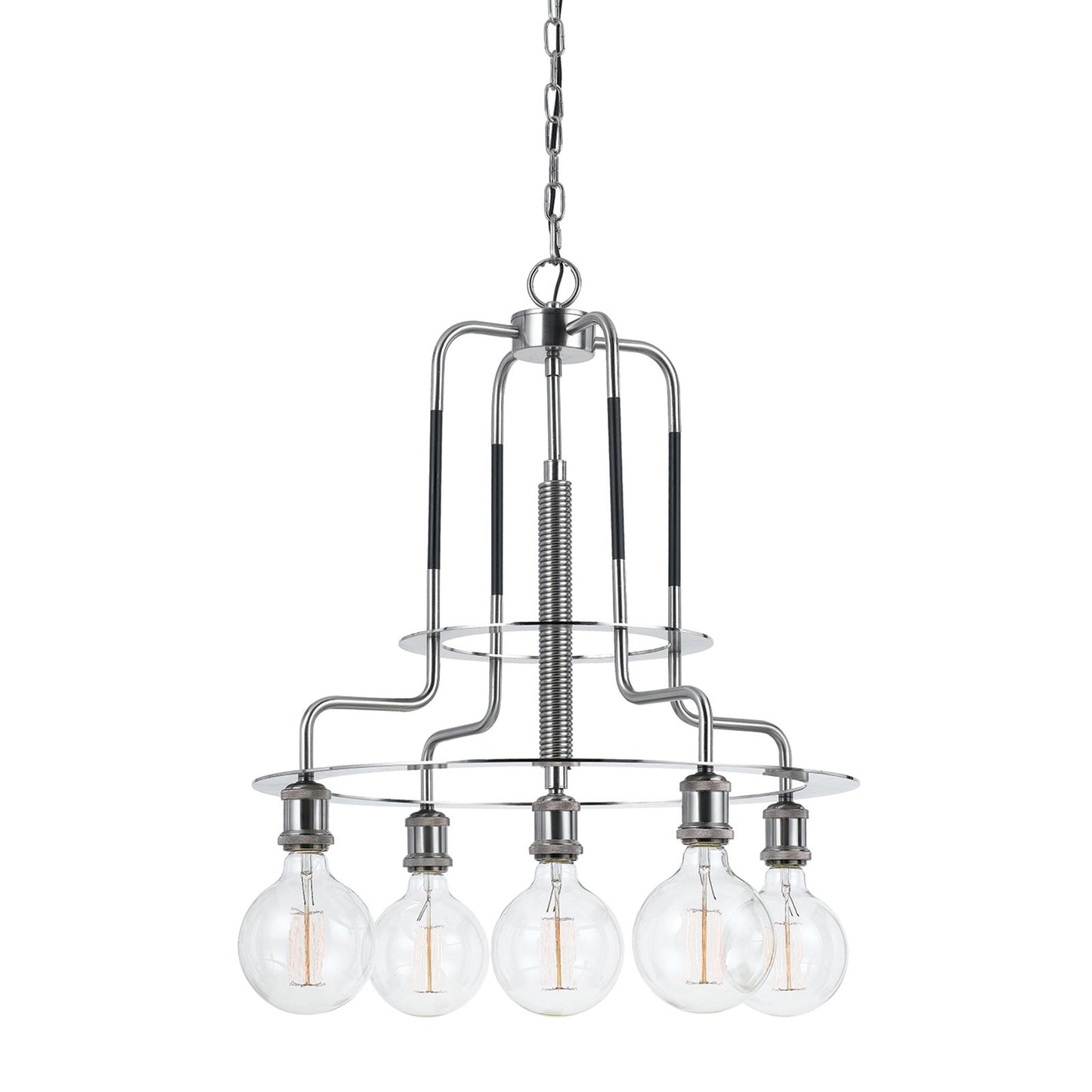silver chandeliers