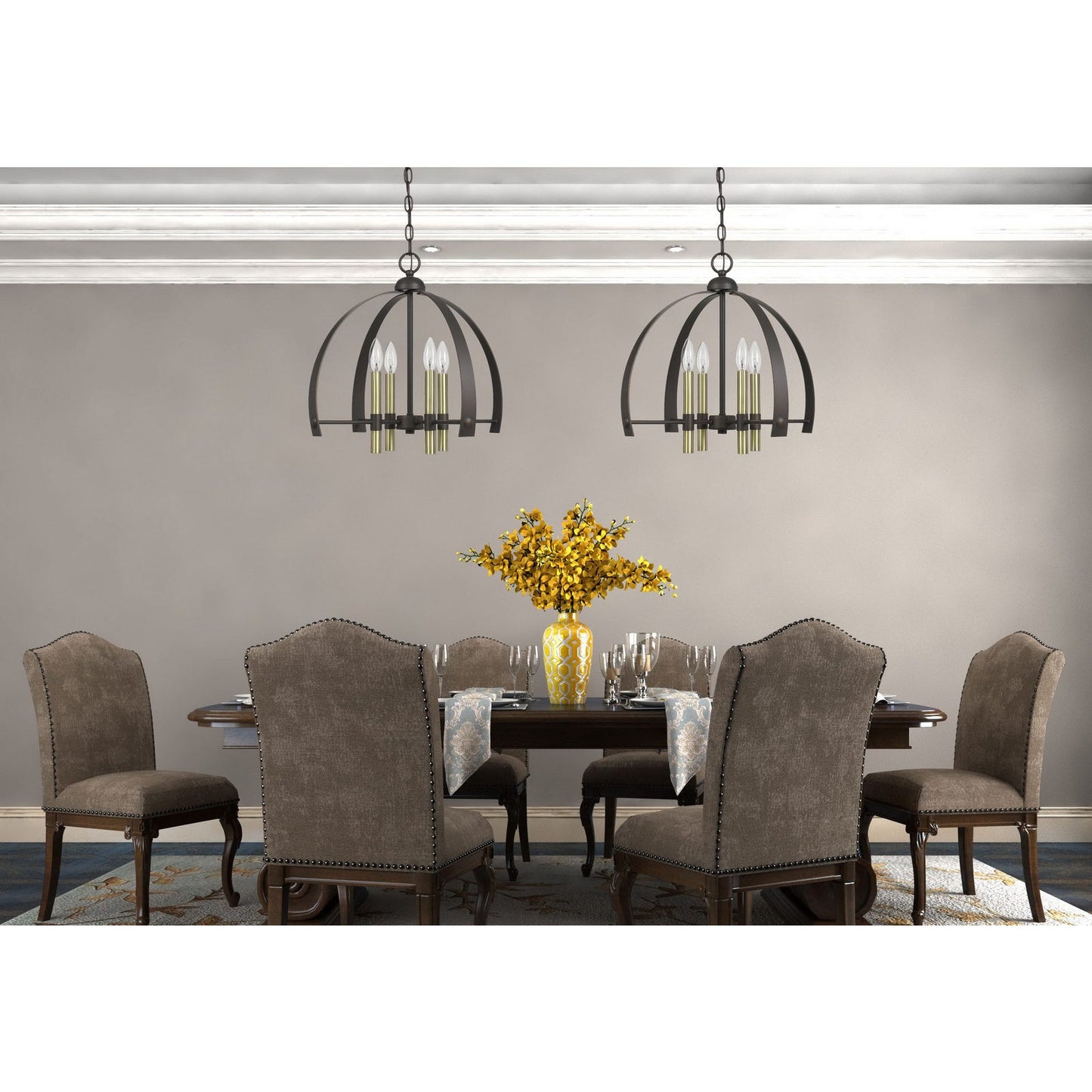 brass chandeliers