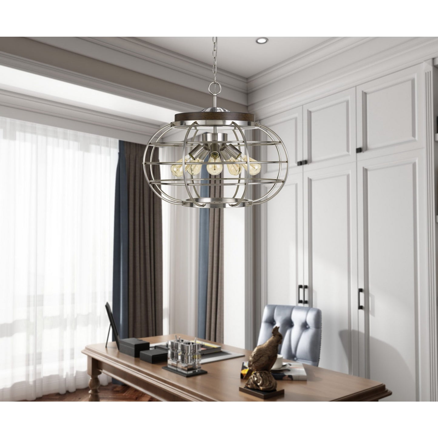 silver chandeliers