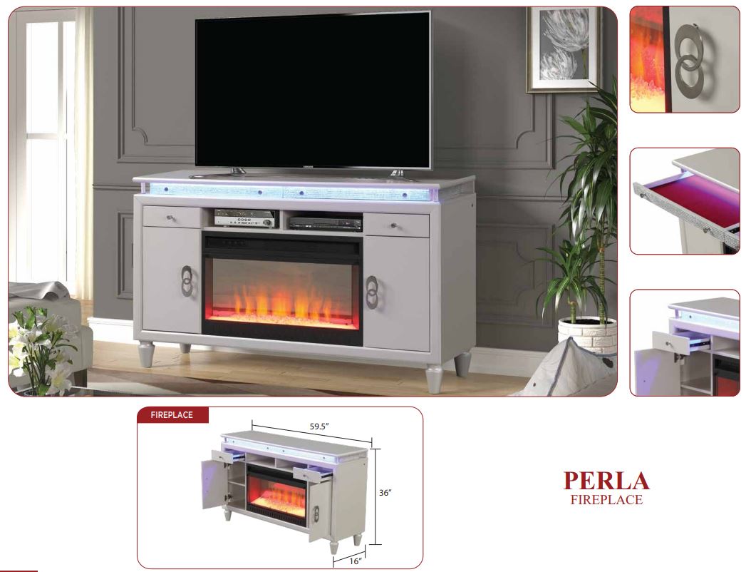 fireplace table silver