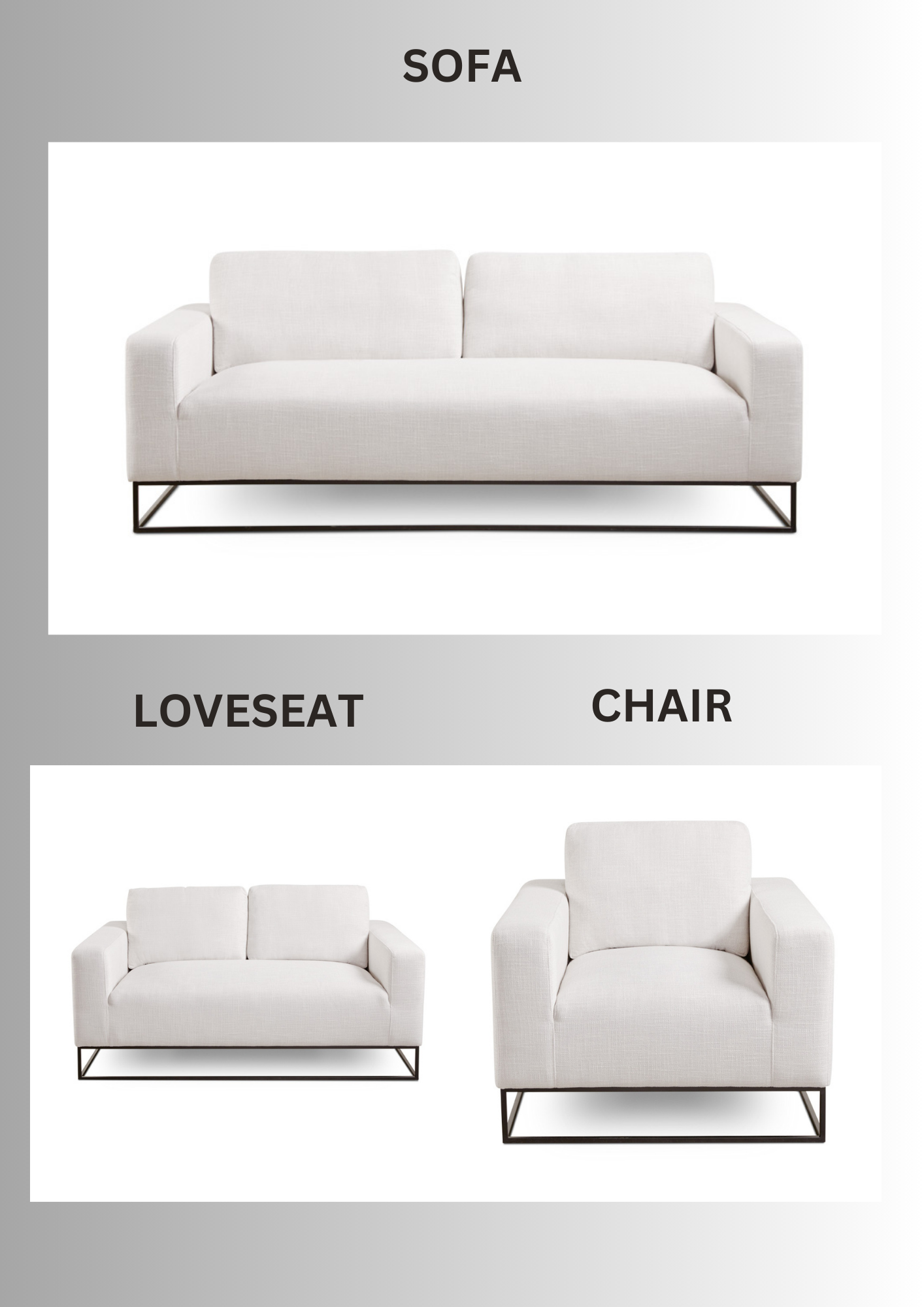 light grey sofa set