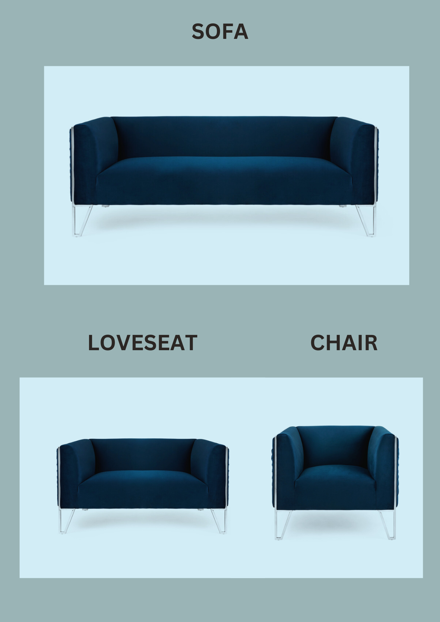 blue sofa set