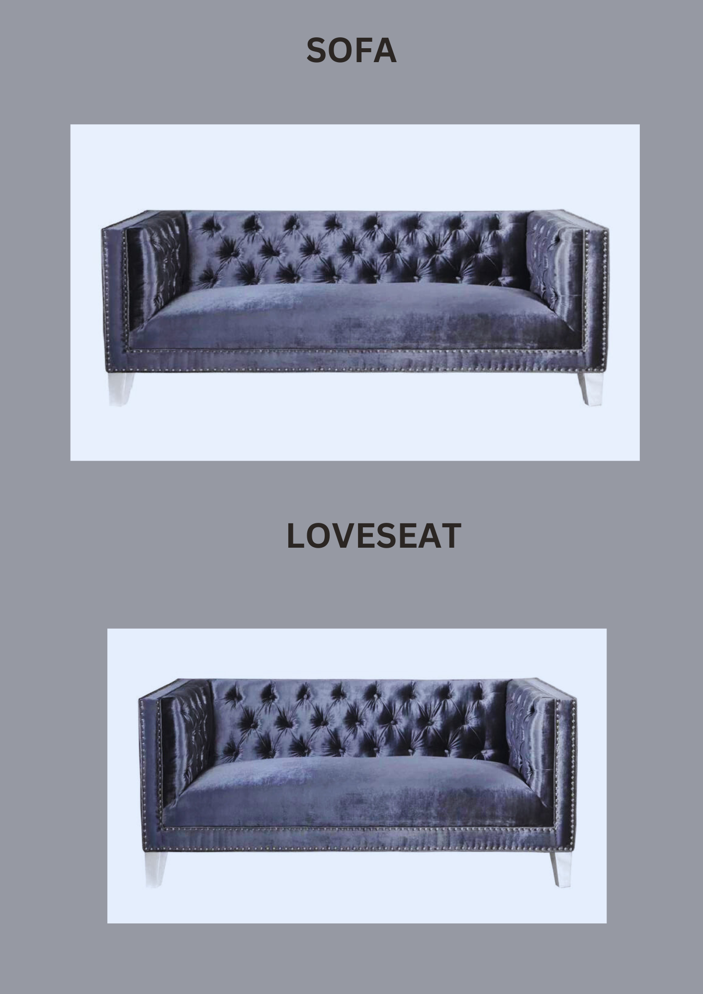 charcoal sofa set