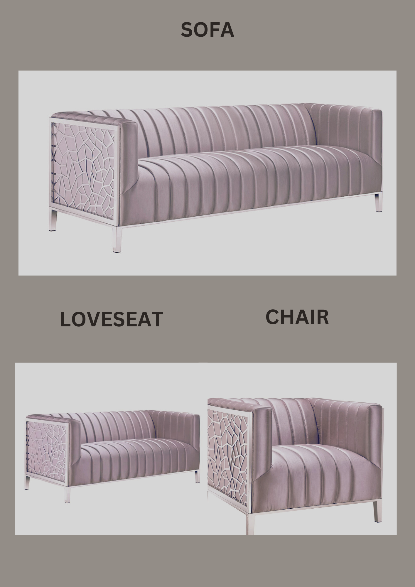 silver sofa set