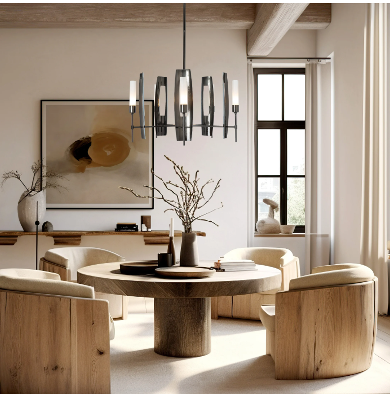 black chandeliers