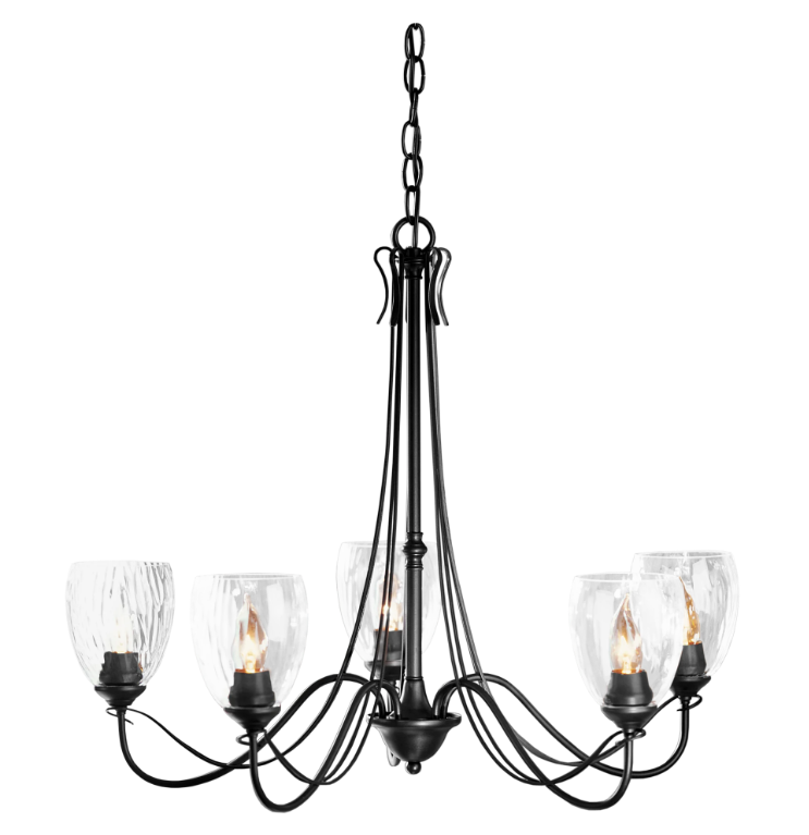 black chandeliers