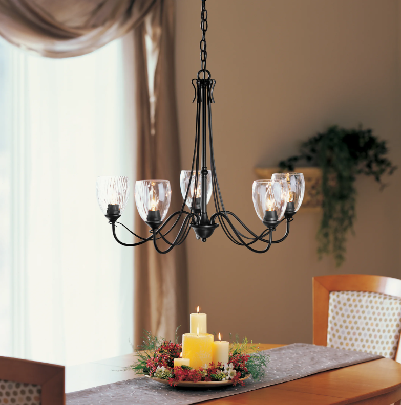 black chandeliers
