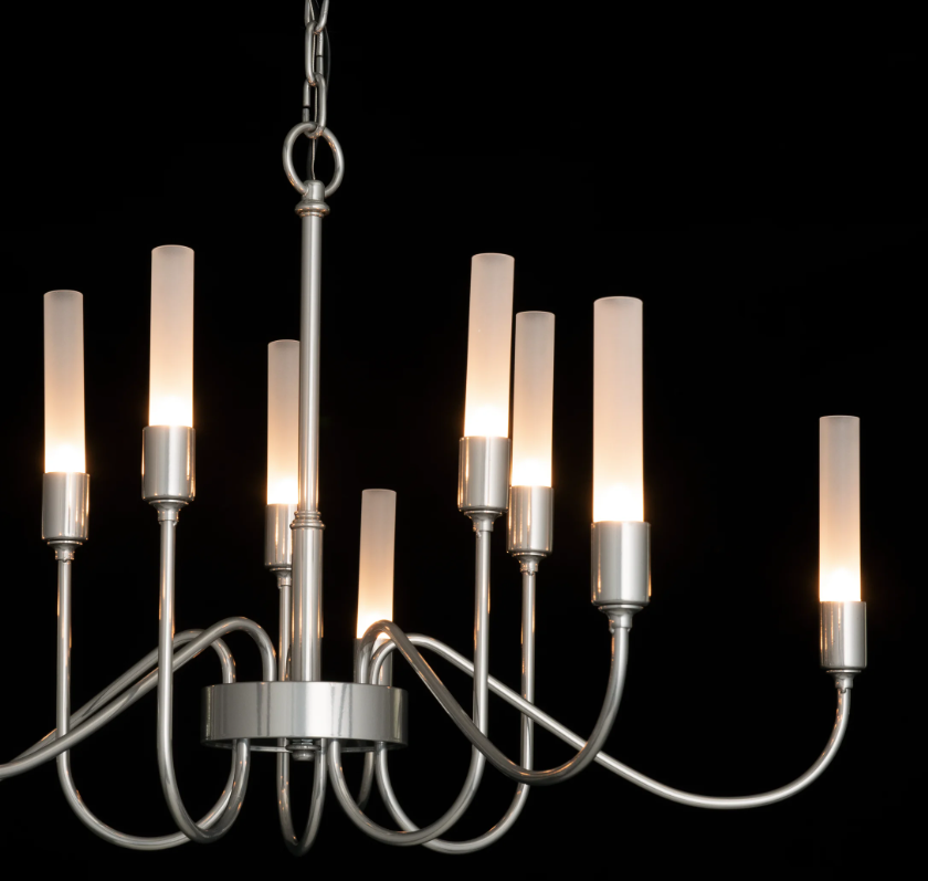silver chandeliers