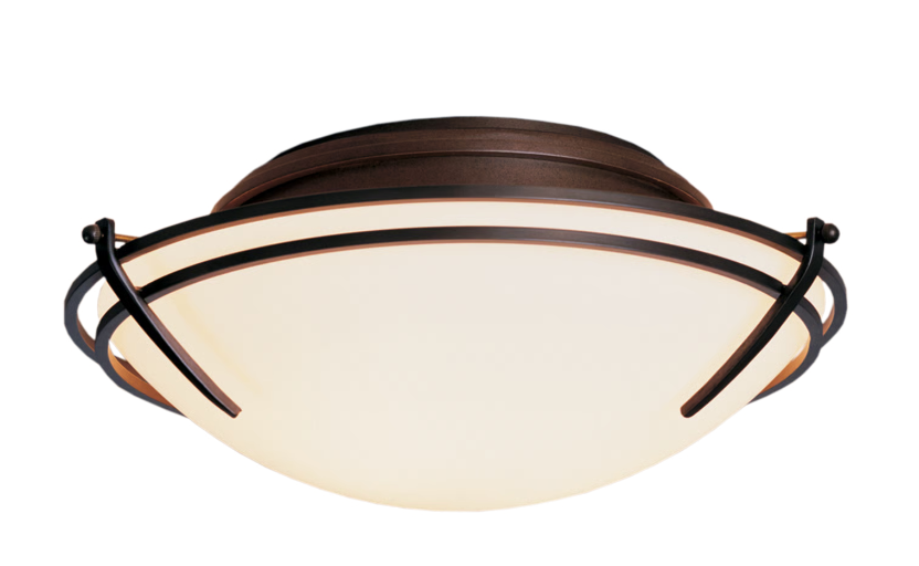 Dark smoke semi flush mount light