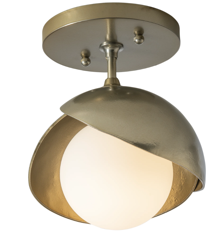 gold semi flush ceiling light