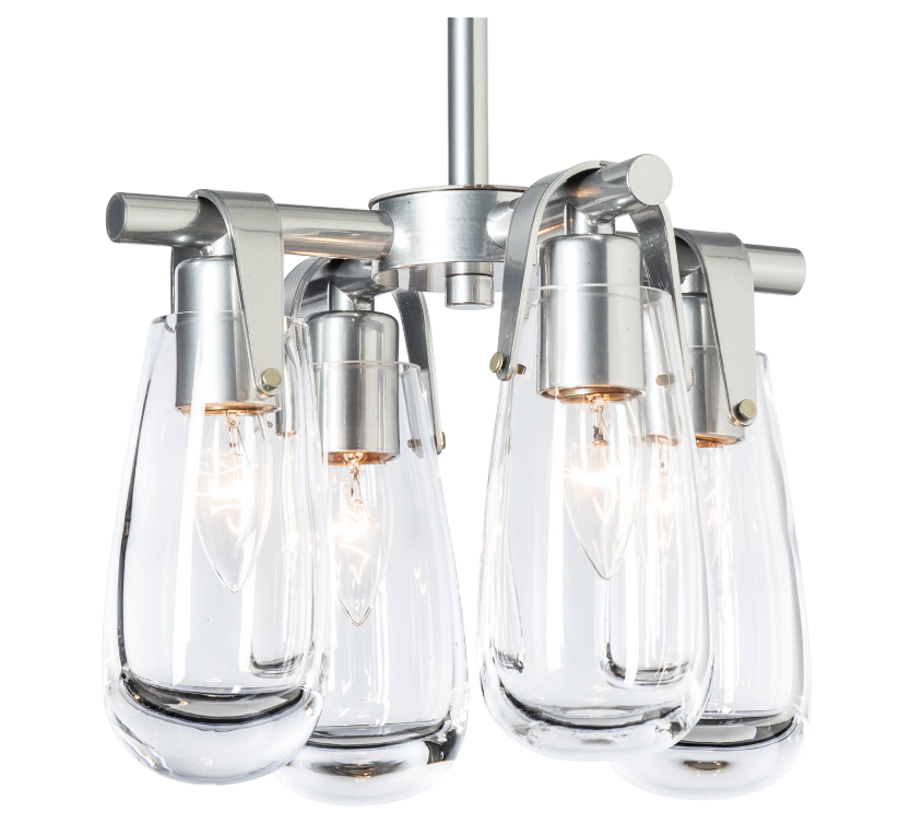 Four light semi flush ceiling light