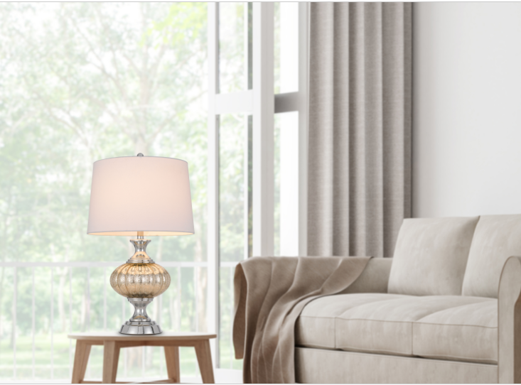 silver table lamp