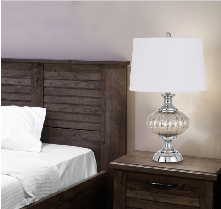 silver table lamp