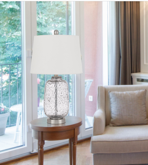 silver table lamp