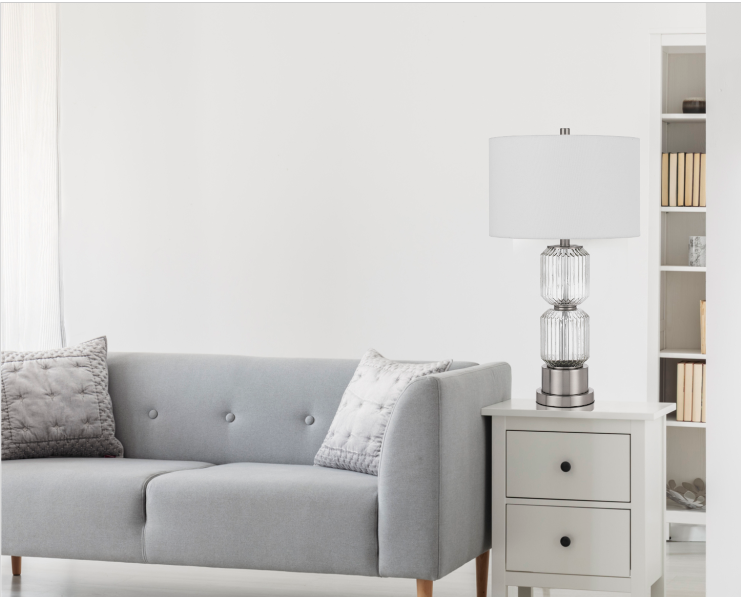 silver table lamp