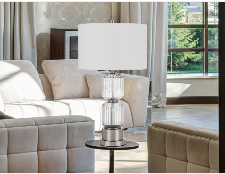 silver table lamp